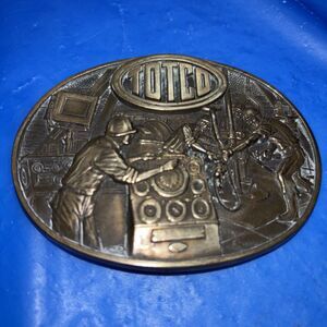 1982 Vintage TOTCO Technical Oil Tool Company Solid Brass Belt Buckle